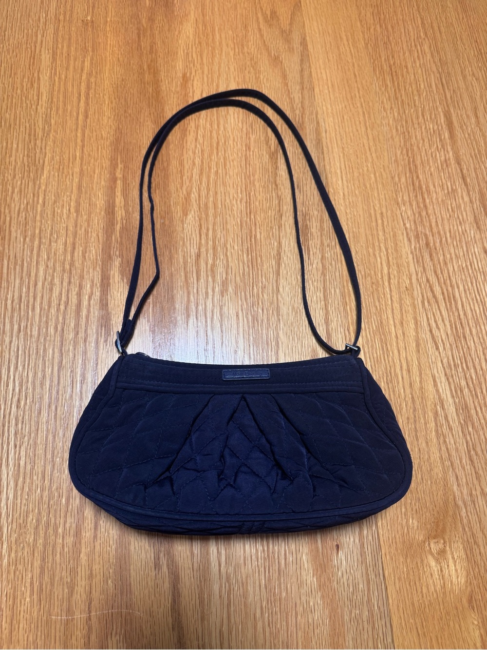 Vera Bradley Navy Quilted Pleat Shoulder Bag